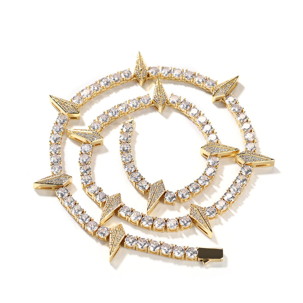 Hip-hop Black Panther zircon tennis chain