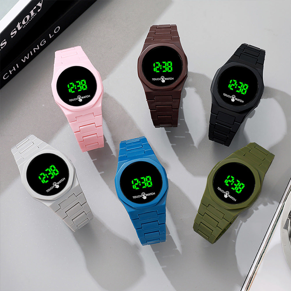 LED plastic covers and butterfly buckle watches for men and women.