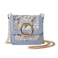 Retro Jacquard Mini Headphone Bag-Blue