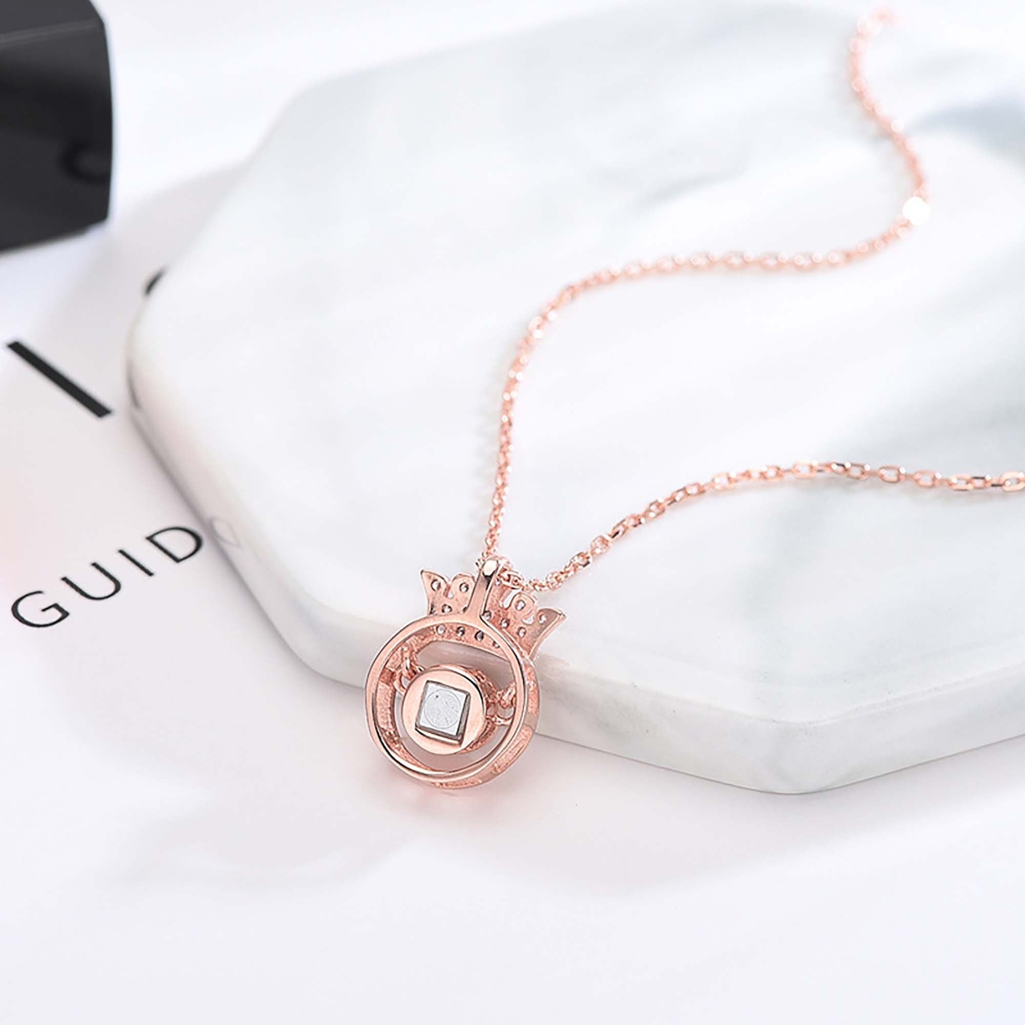 Round Crown Projection Necklace Pendant